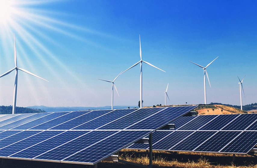 Conceito de energia de energia limpa na natureza
